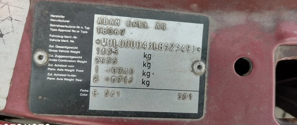 Opel Kadett cena 29000 przebieg: 132100, rok produkcji 1990 z Rumia małe 277